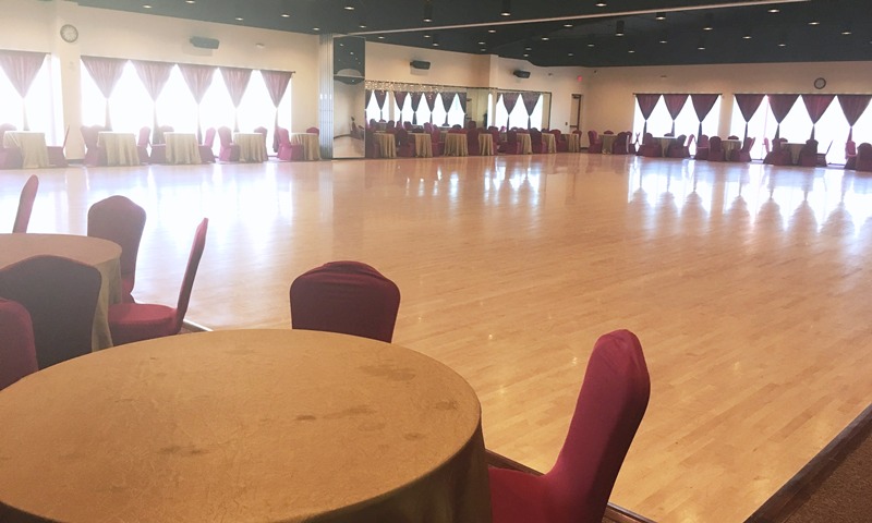 Competition size dance floor at DanceSport Club